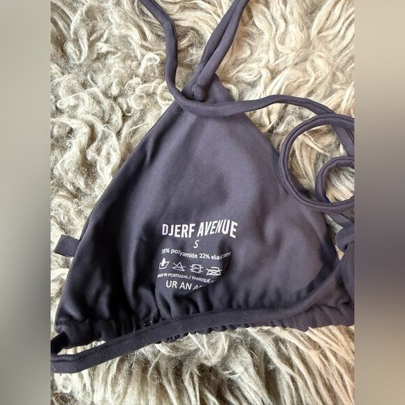 Djerf Avenue Triangle Bikini Top in Dark Chocolate Brown Women’s size small - Picture 3 of 3